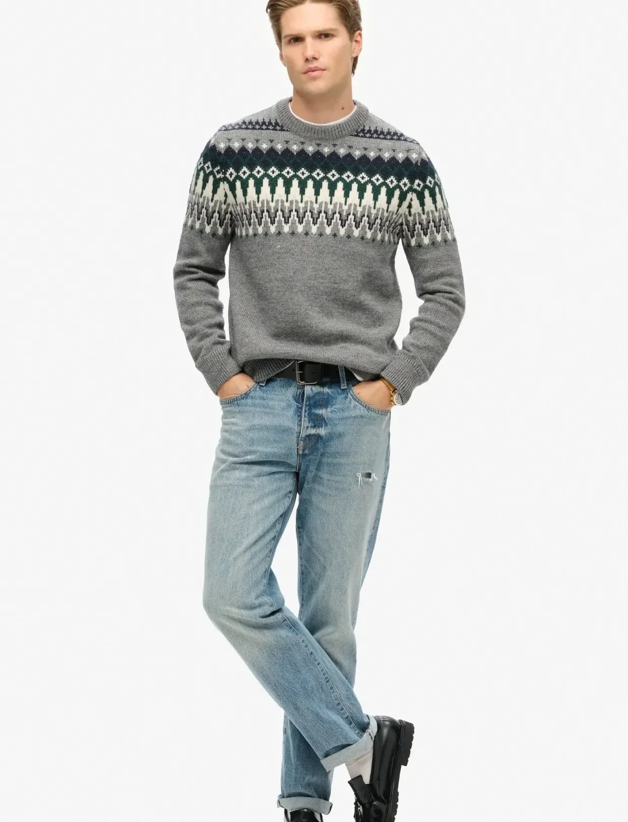 FAIRISLE KNIT CREW JUMPER - Rund hals