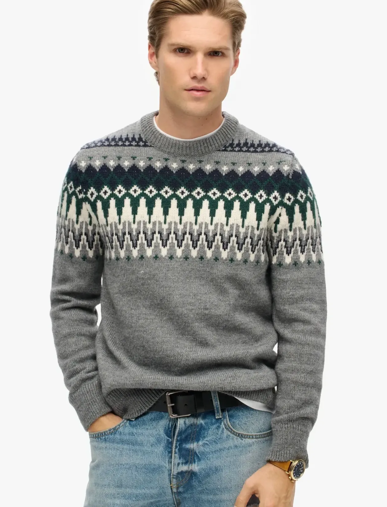 FAIRISLE KNIT CREW JUMPER - Rund hals