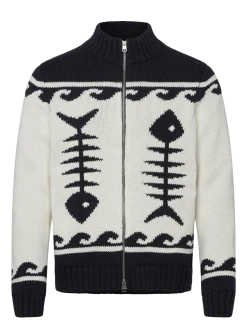 Fishbone Knitted Zip Jacket - Fullzip strik