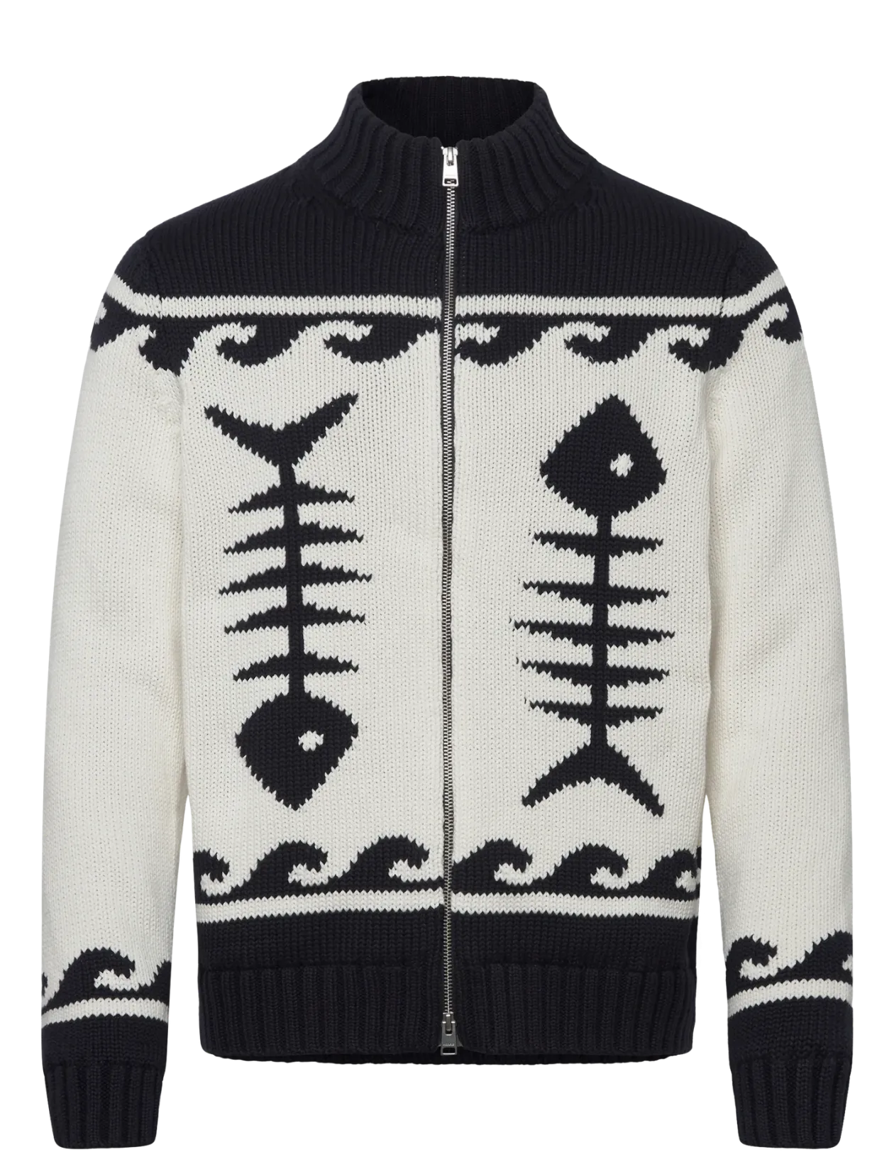 Fishbone Knitted Zip Jacket - Fullzip strik