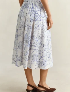FLORAL PRINT PULL ON SKIRT - Midinederdele