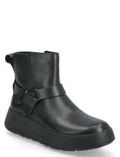 F-MODE FOLDED-KNOT LEATHER FLATFORM CHELSEA BOOTS - Flade ankelstøvler