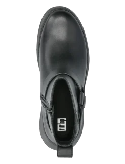 F-MODE FOLDED-KNOT LEATHER FLATFORM CHELSEA BOOTS - Flade ankelstøvler