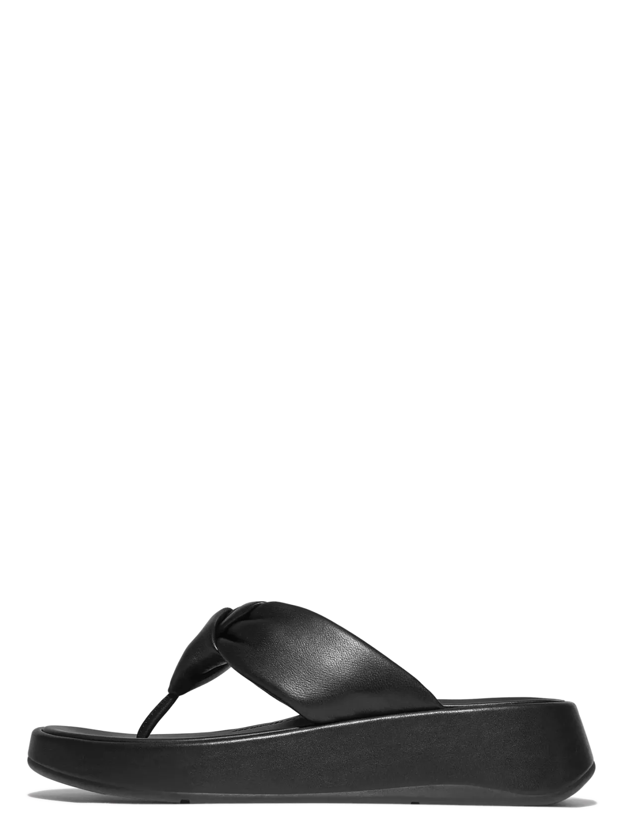 F-MODE KNOT SOFT-LEATHER FLATFORM TOE-POST SANDALS - Platformsandaler