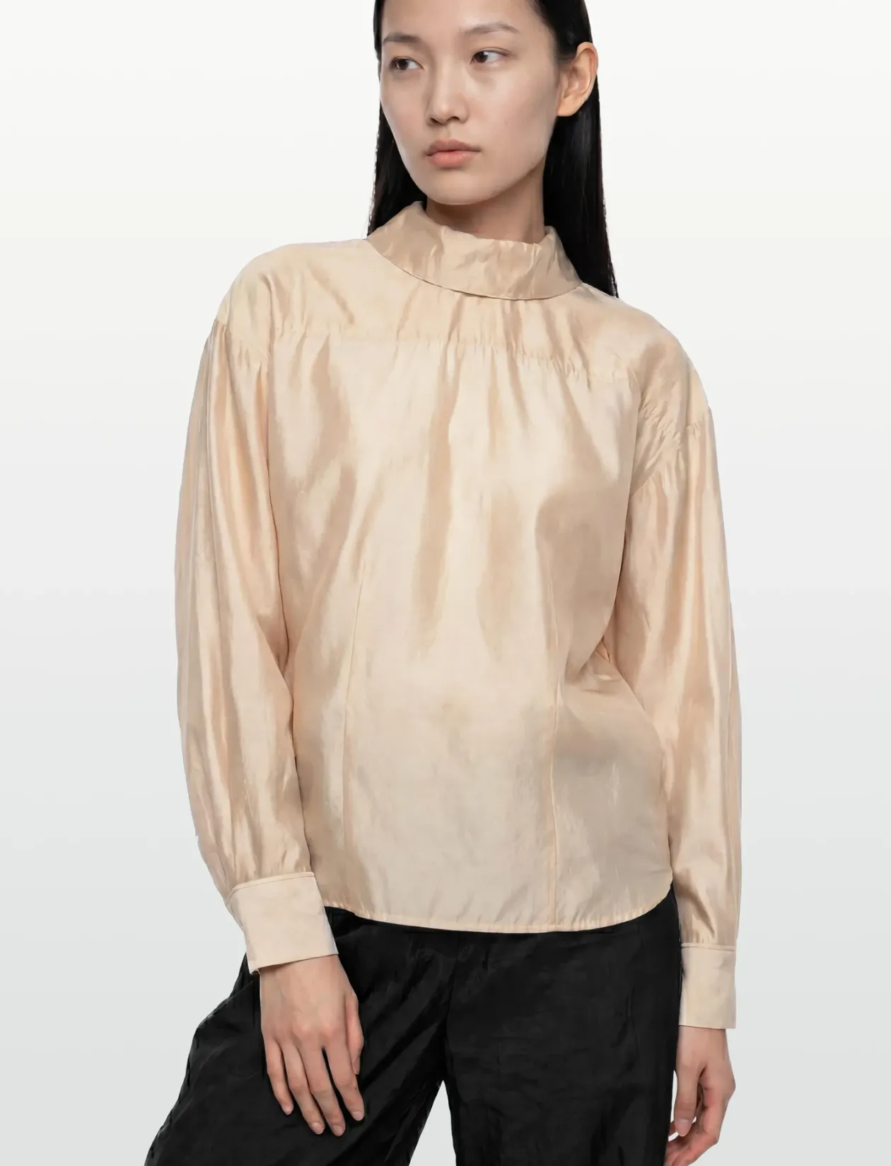 Fold Collar Blouse - Langærmede bluser