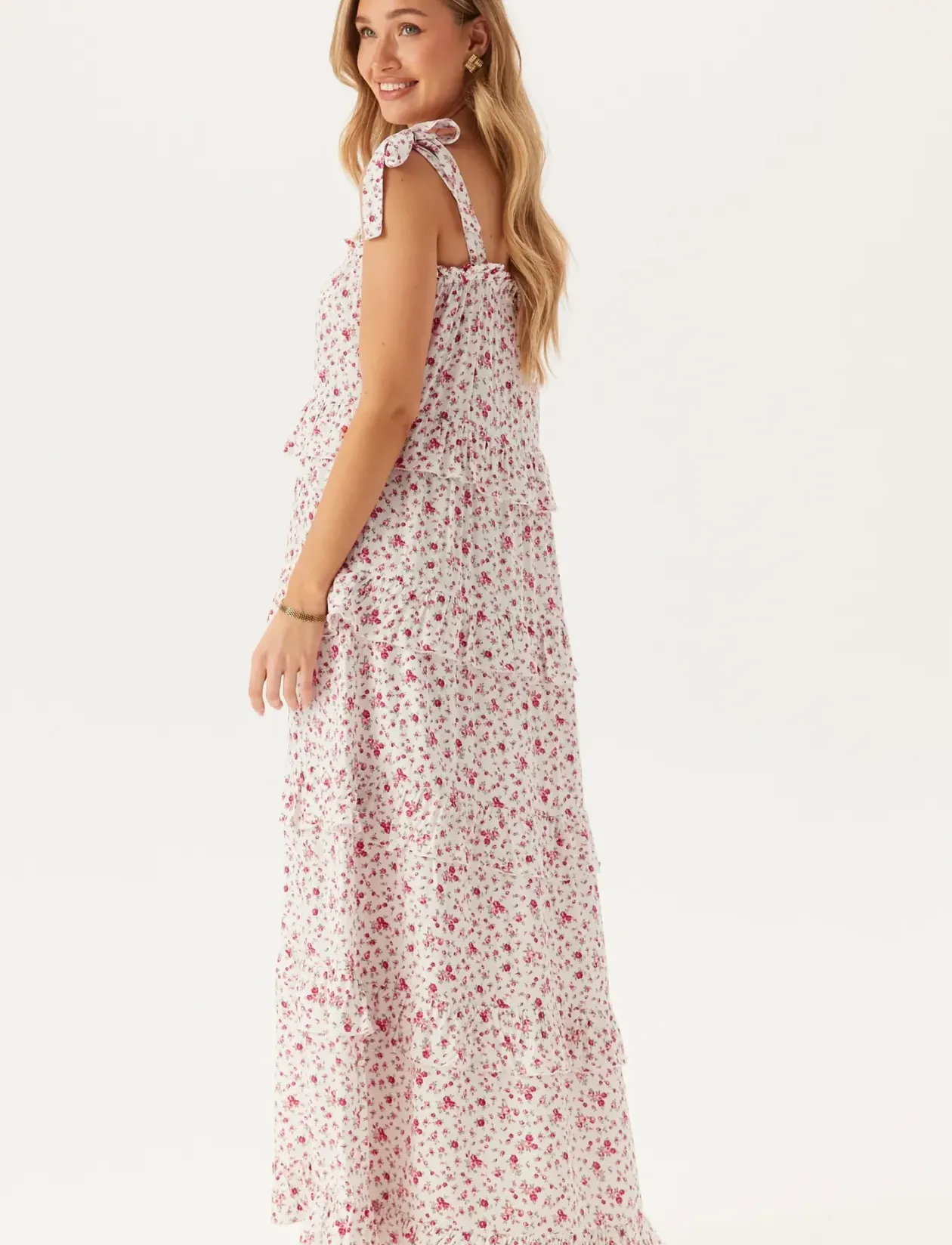 Frill Maxi Viscose Dress - Maxikjoler
