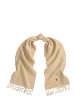 Fringe-Trim Wool Scarf - Tynde tørklæder