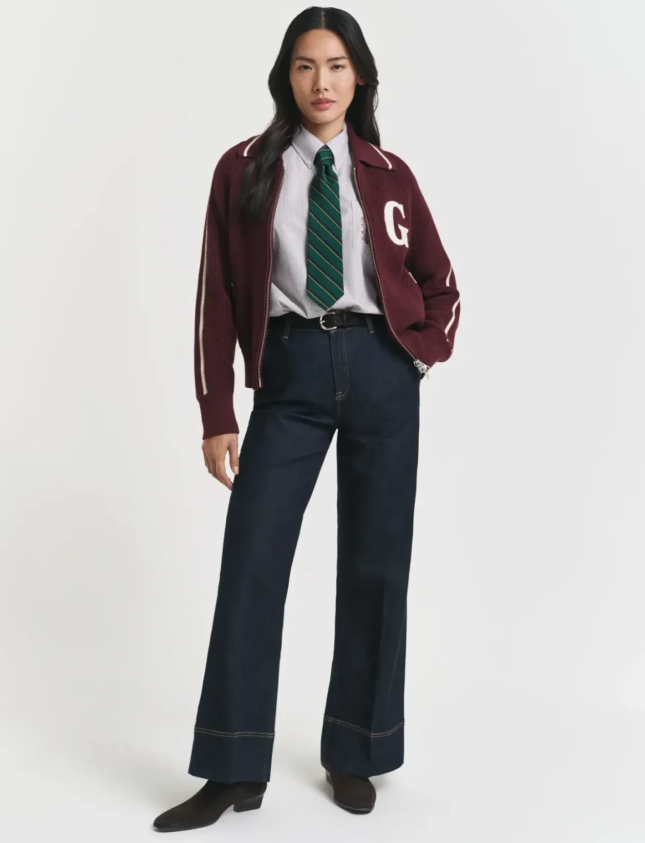 GANT VARSITY ZIP CARDIGAN - Cardigans
