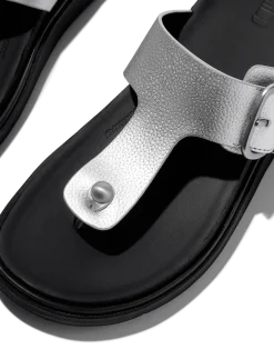 GEN-FF BUCKLE TUMBLED-LEATHER TOE-POST SANDALS - Sandaler
