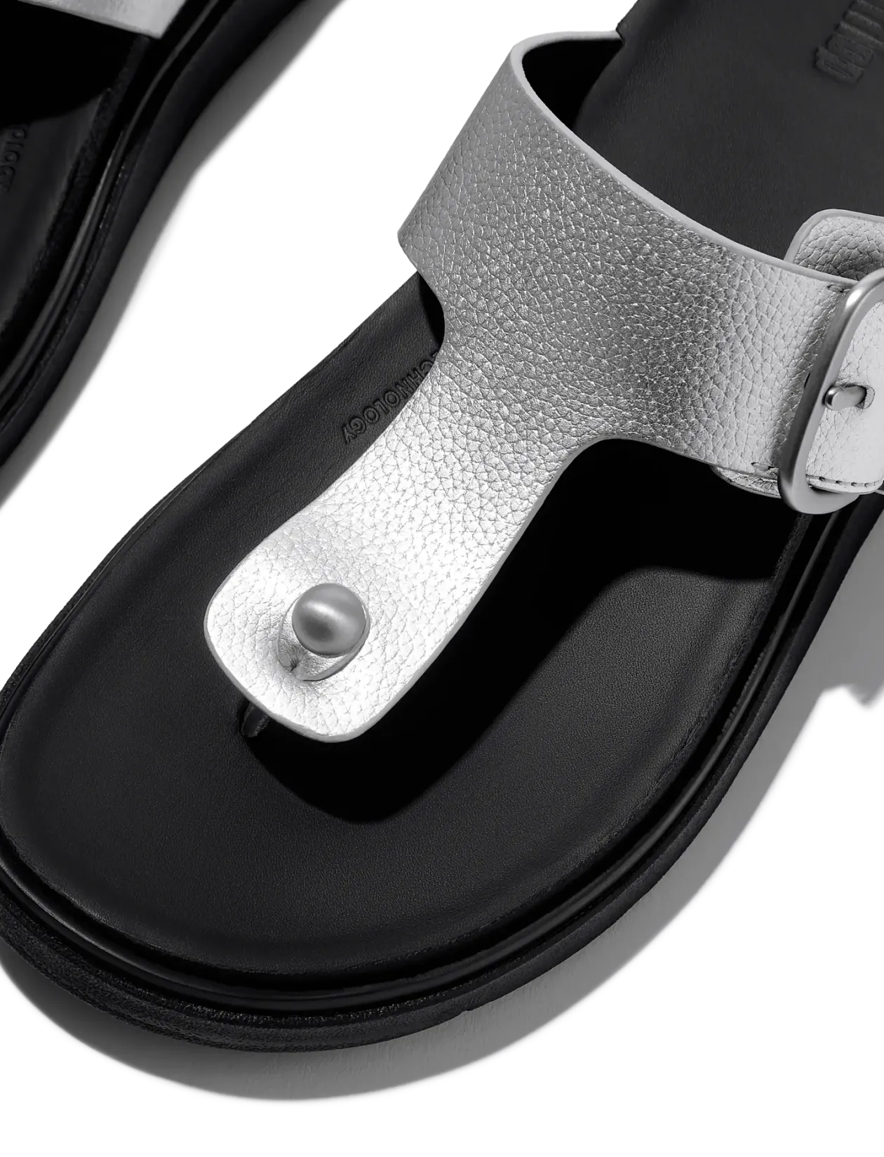 GEN-FF BUCKLE TUMBLED-LEATHER TOE-POST SANDALS - Sandaler