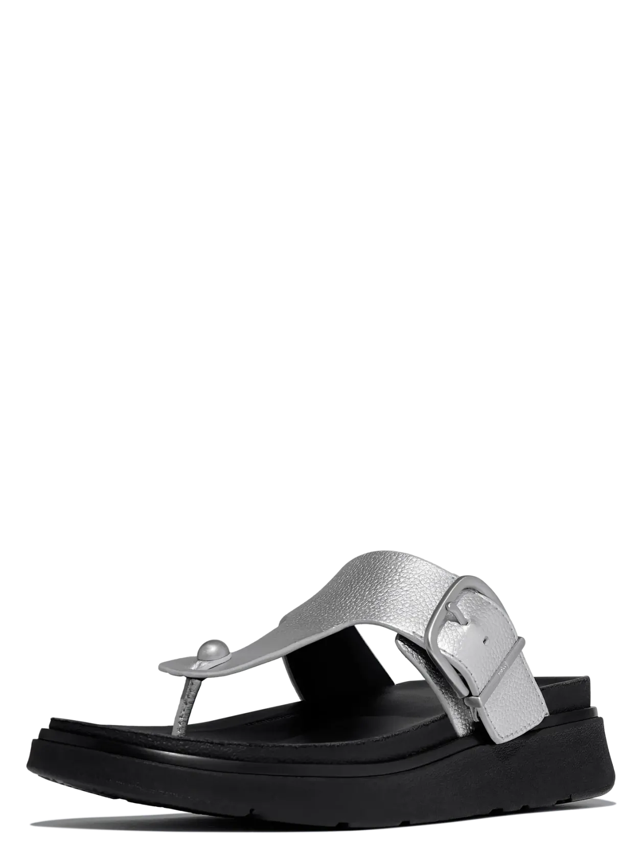 GEN-FF BUCKLE TUMBLED-LEATHER TOE-POST SANDALS - Sandaler