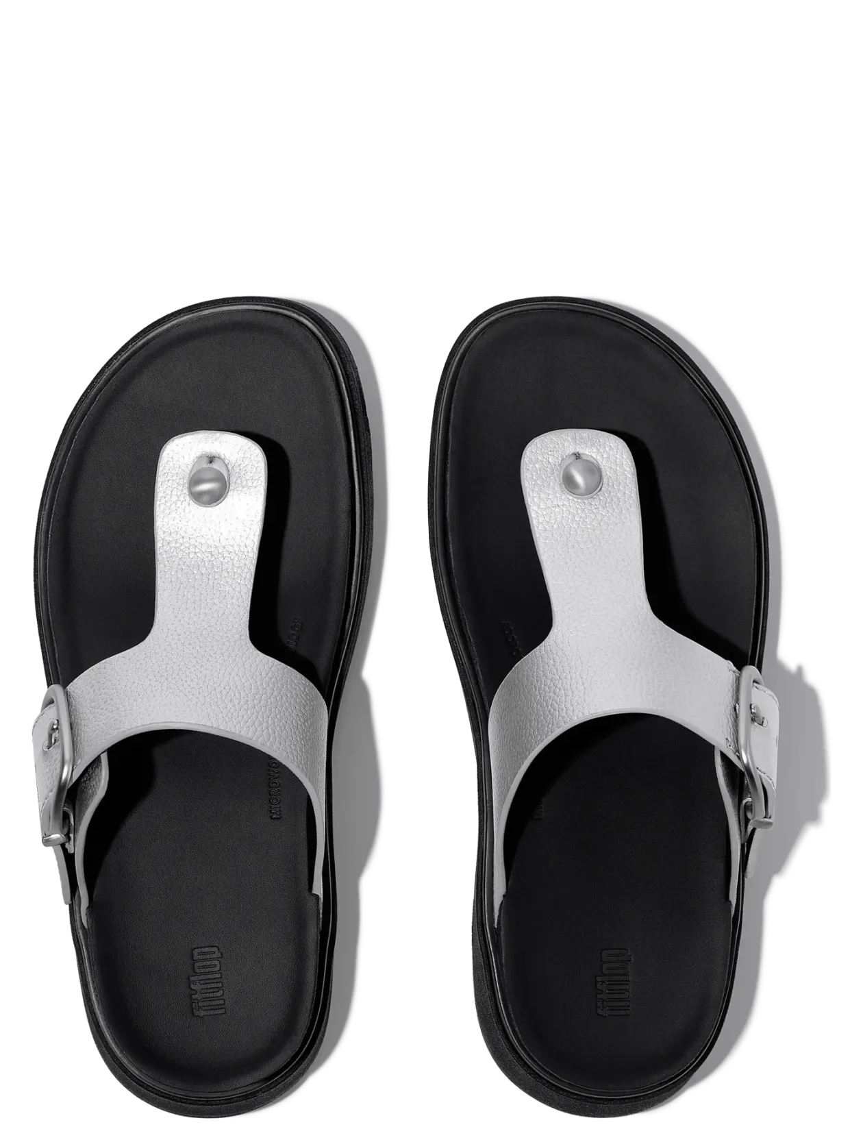 GEN-FF BUCKLE TUMBLED-LEATHER TOE-POST SANDALS - Sandaler