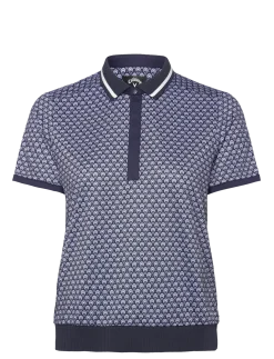 Geo print rib collar polo - Poloer