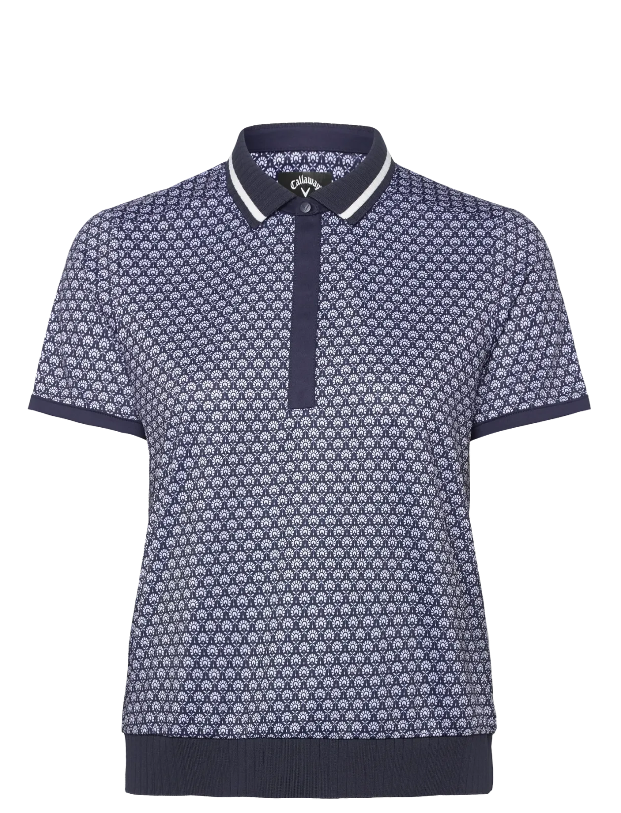 Geo print rib collar polo - Poloer
