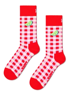 Gingham Lime Sock - Sokker
