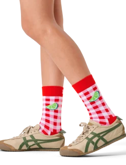 Gingham Lime Sock - Sokker