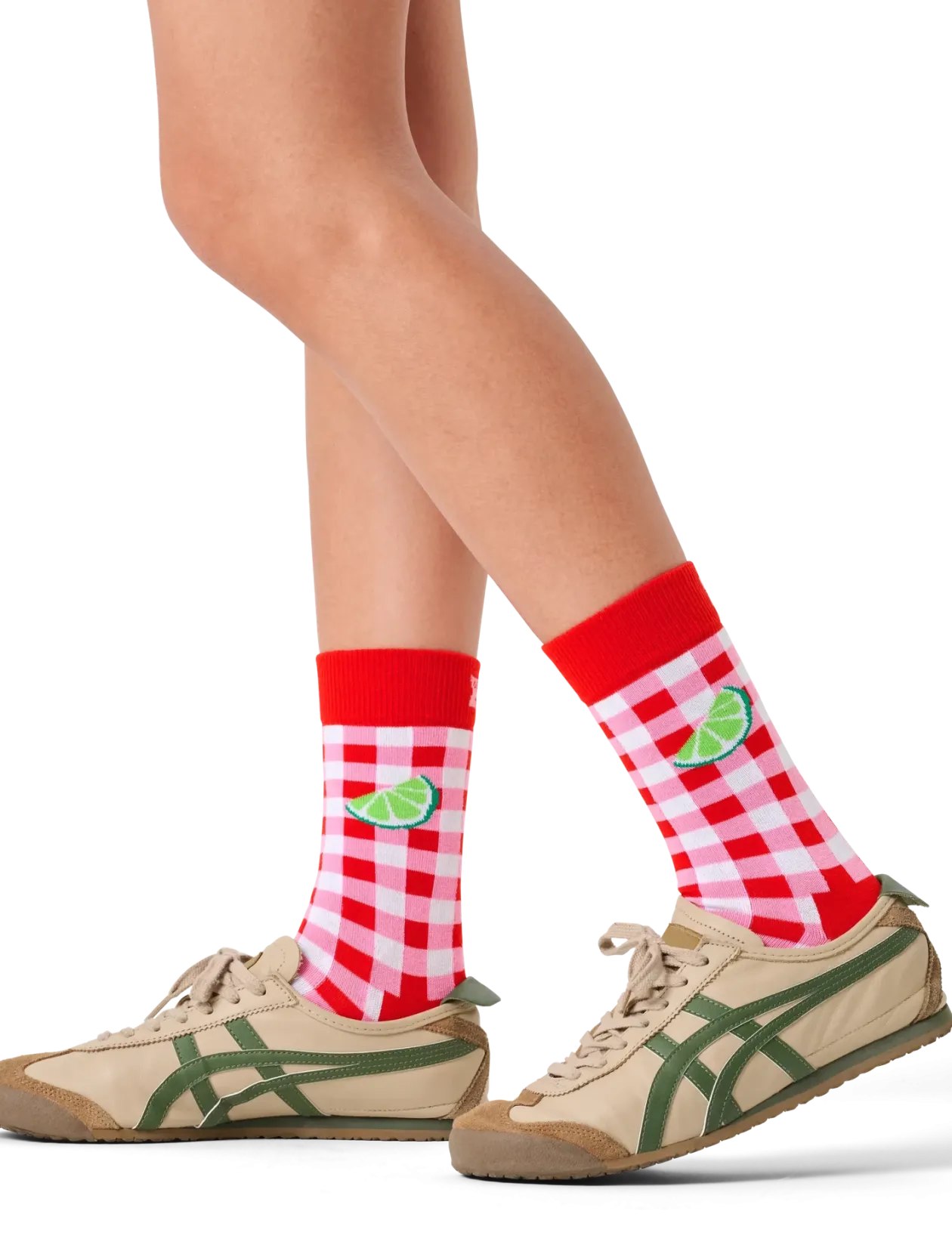 Gingham Lime Sock - Sokker