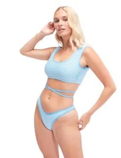 GINGHAM WRAP CROP TOP - Bikinier