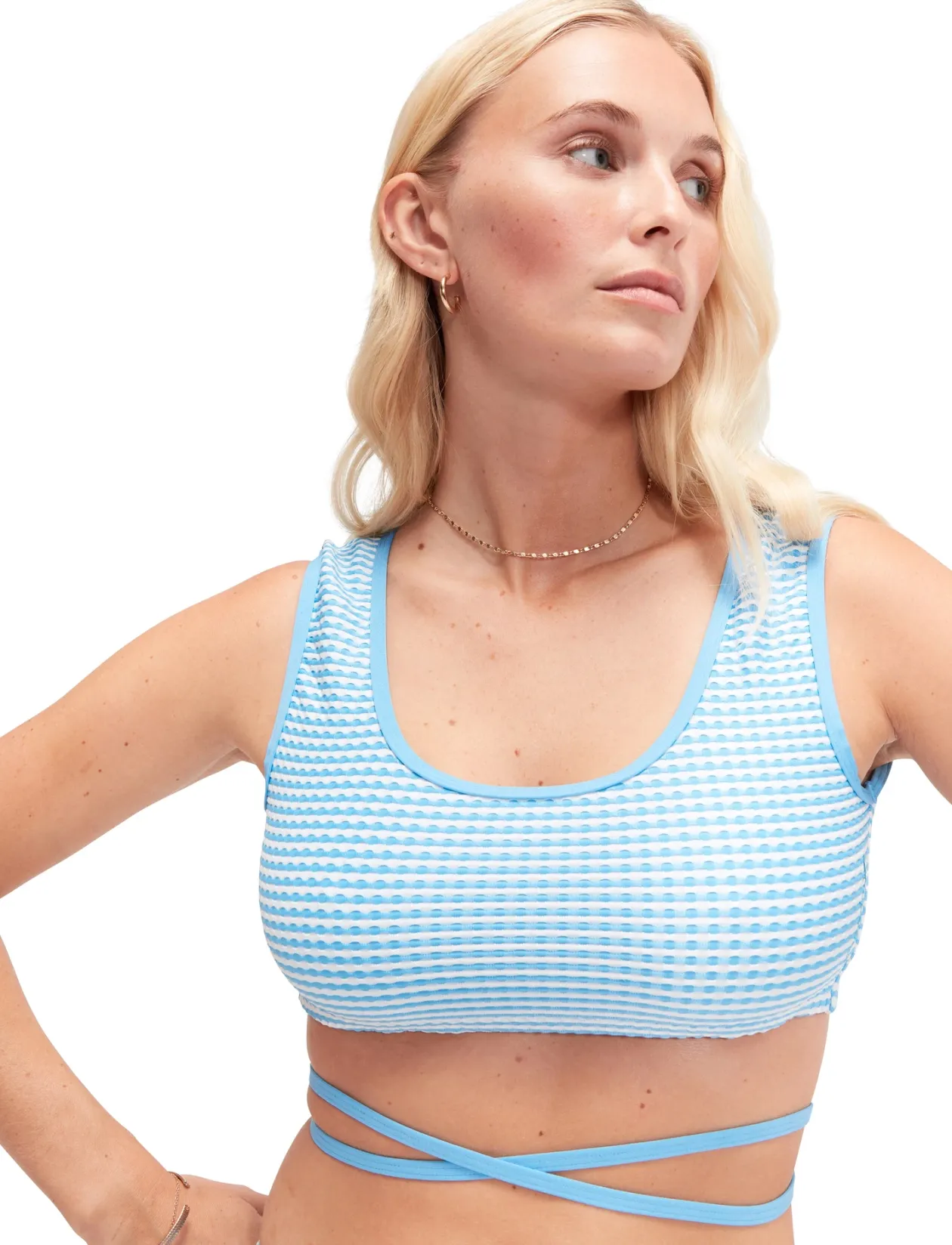 GINGHAM WRAP CROP TOP - Bikinier