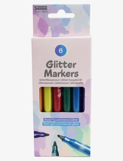 GLITTER FIBERPENNOR 6-P - Farveblyanter