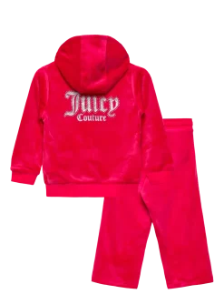 Glitter Print Zip Thru & Jog Set - Sæt