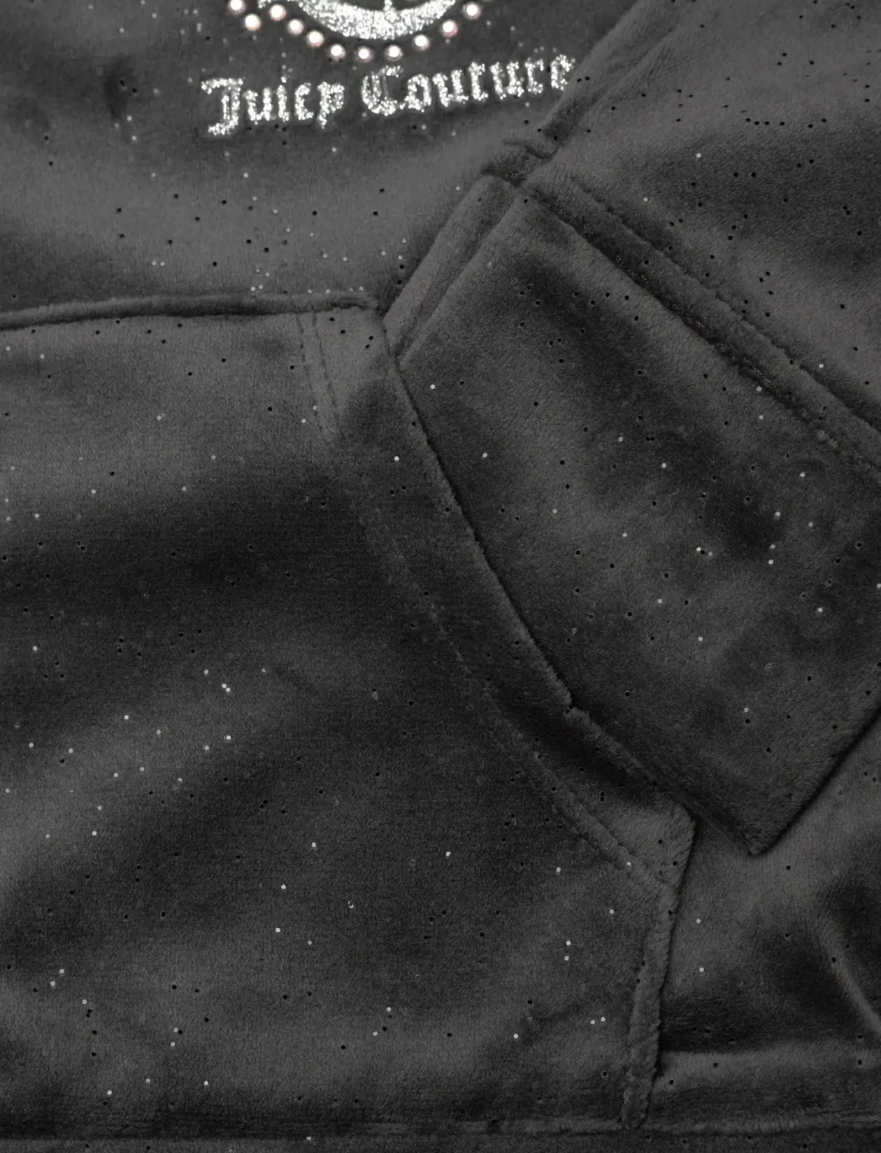 Glitter Velour Cropped Zip Thru & Bootcut Set - Sæt