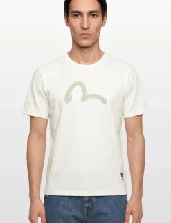 HAND BRUSH SEAGULL PRINTED SS TEE - T-Shirts