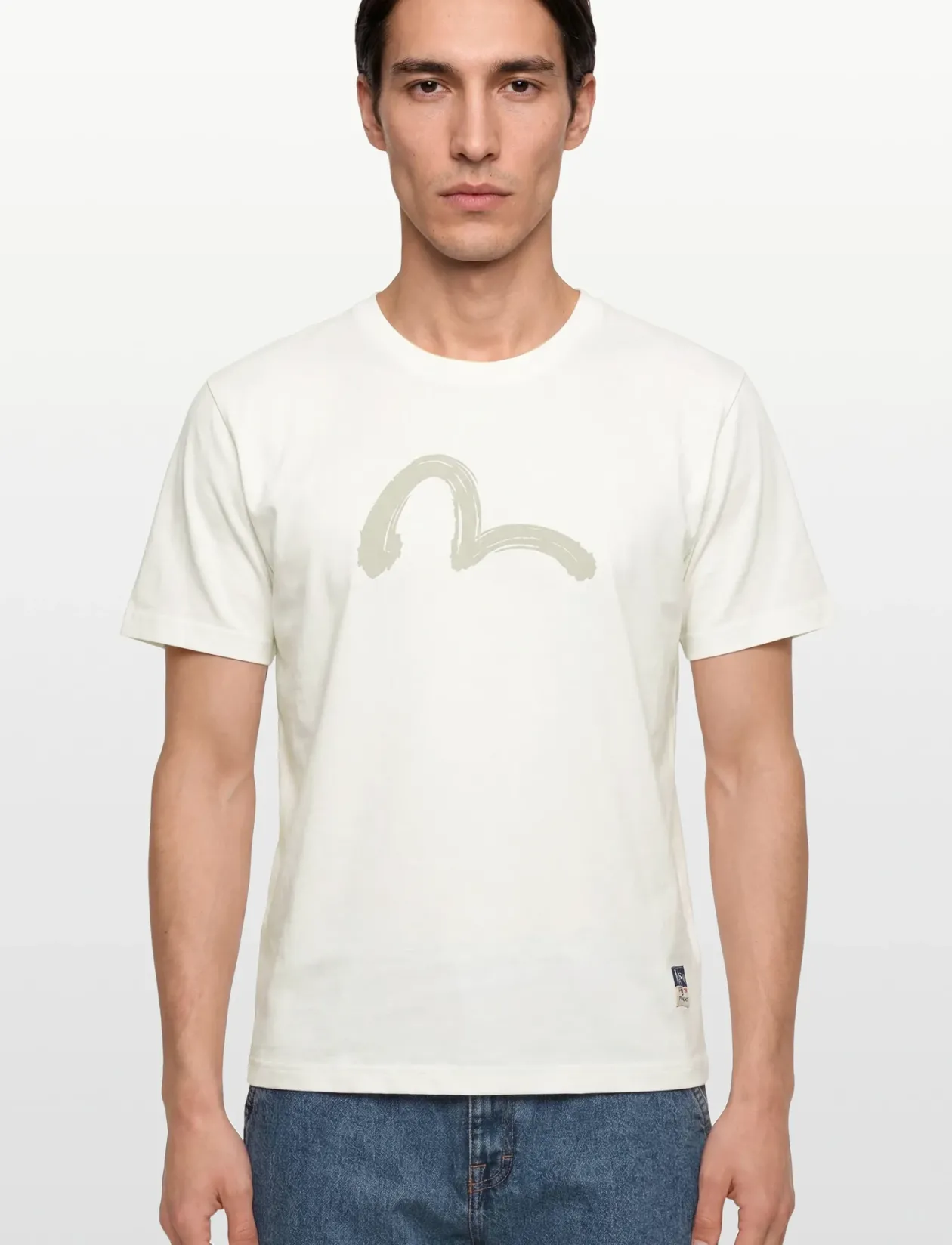 HAND BRUSH SEAGULL PRINTED SS TEE - T-Shirts