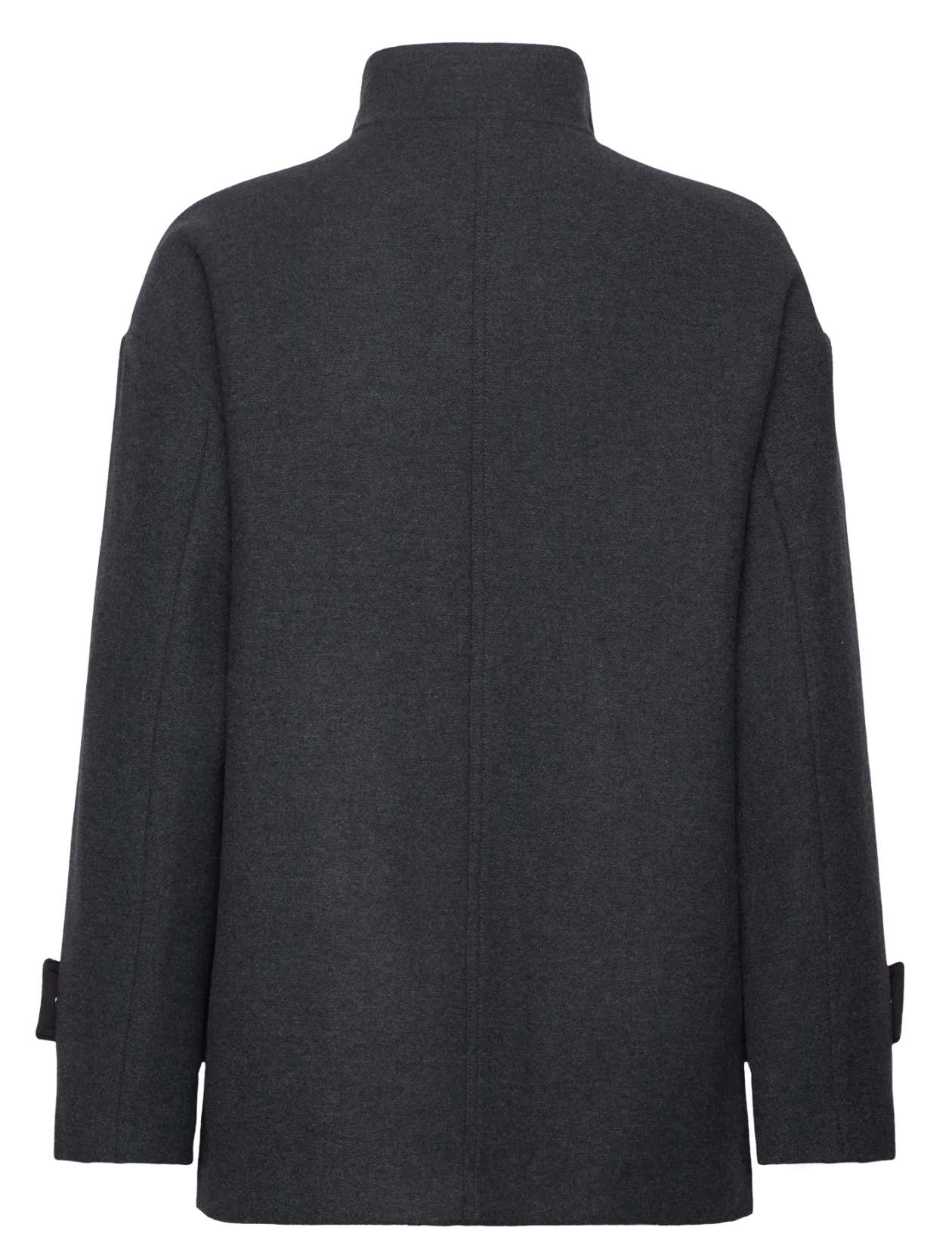 High neck midi wool coat - Uldfrakker
