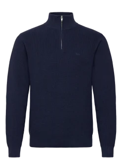 HM QUARTER ZIP SWEATER NAVAL A - Strik