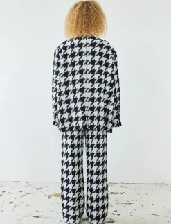 Houndtooth oversized blazer - Enkeltradede blazere