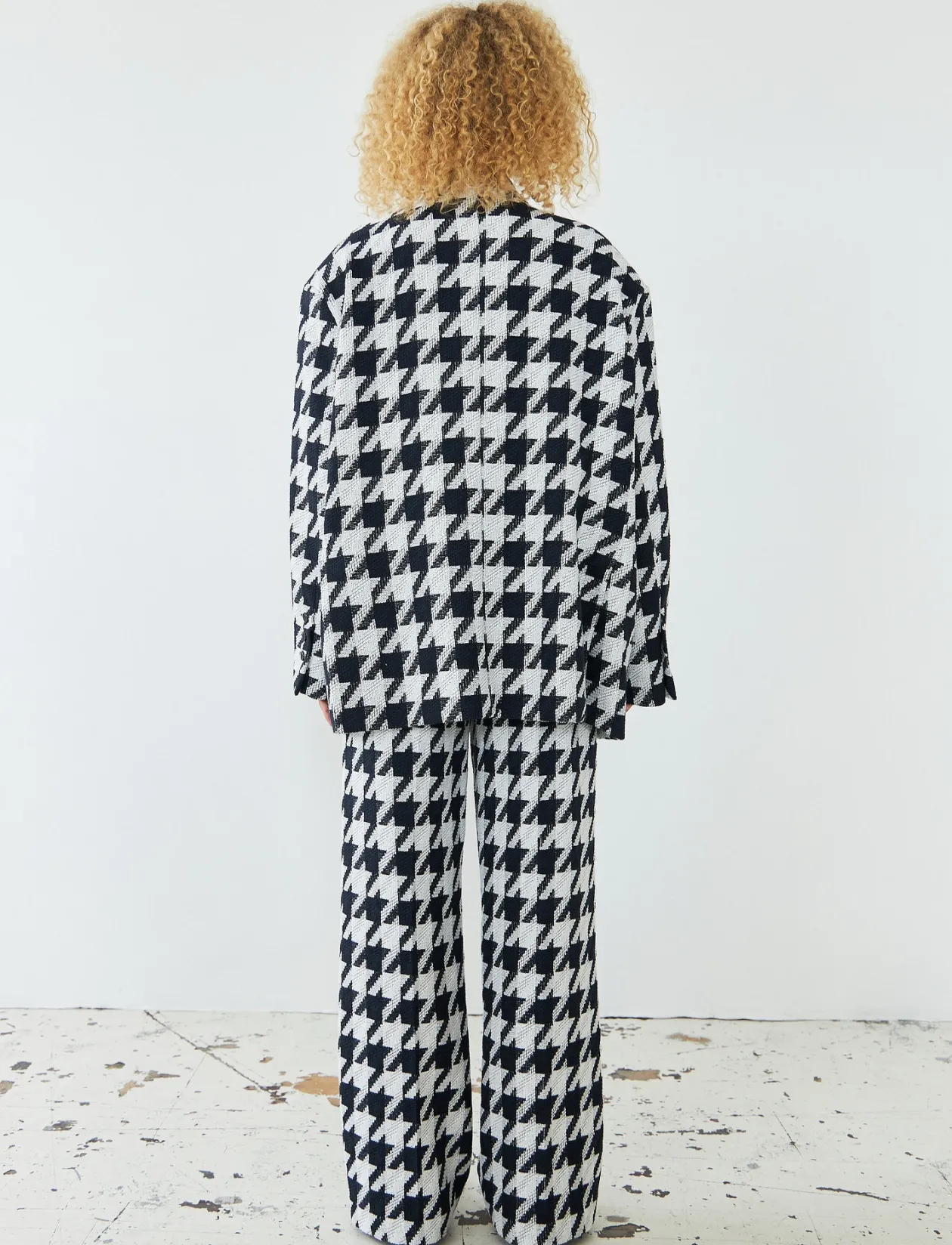Houndtooth oversized blazer - Enkeltradede blazere