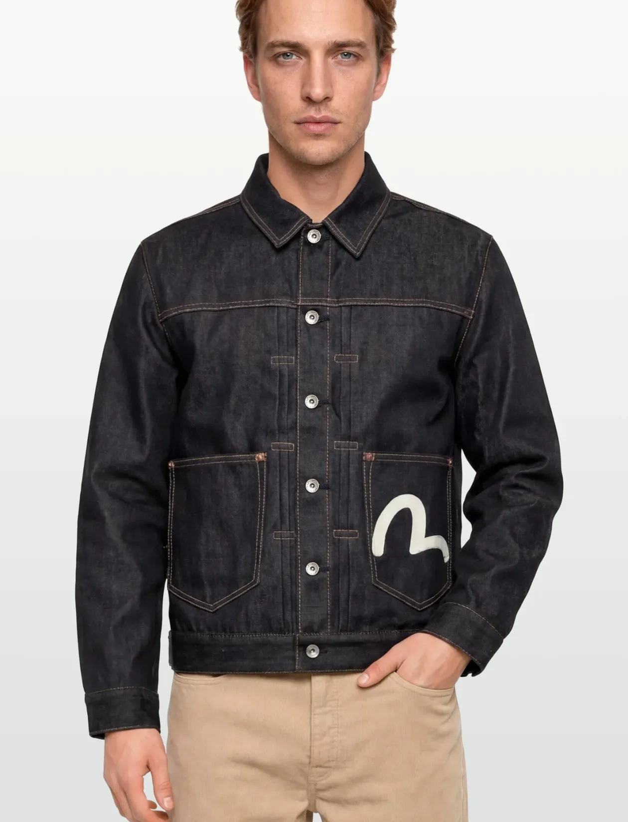 HT, ECRU SEAGULL PRINTED DENIM JACKET - Uforede denimjakker