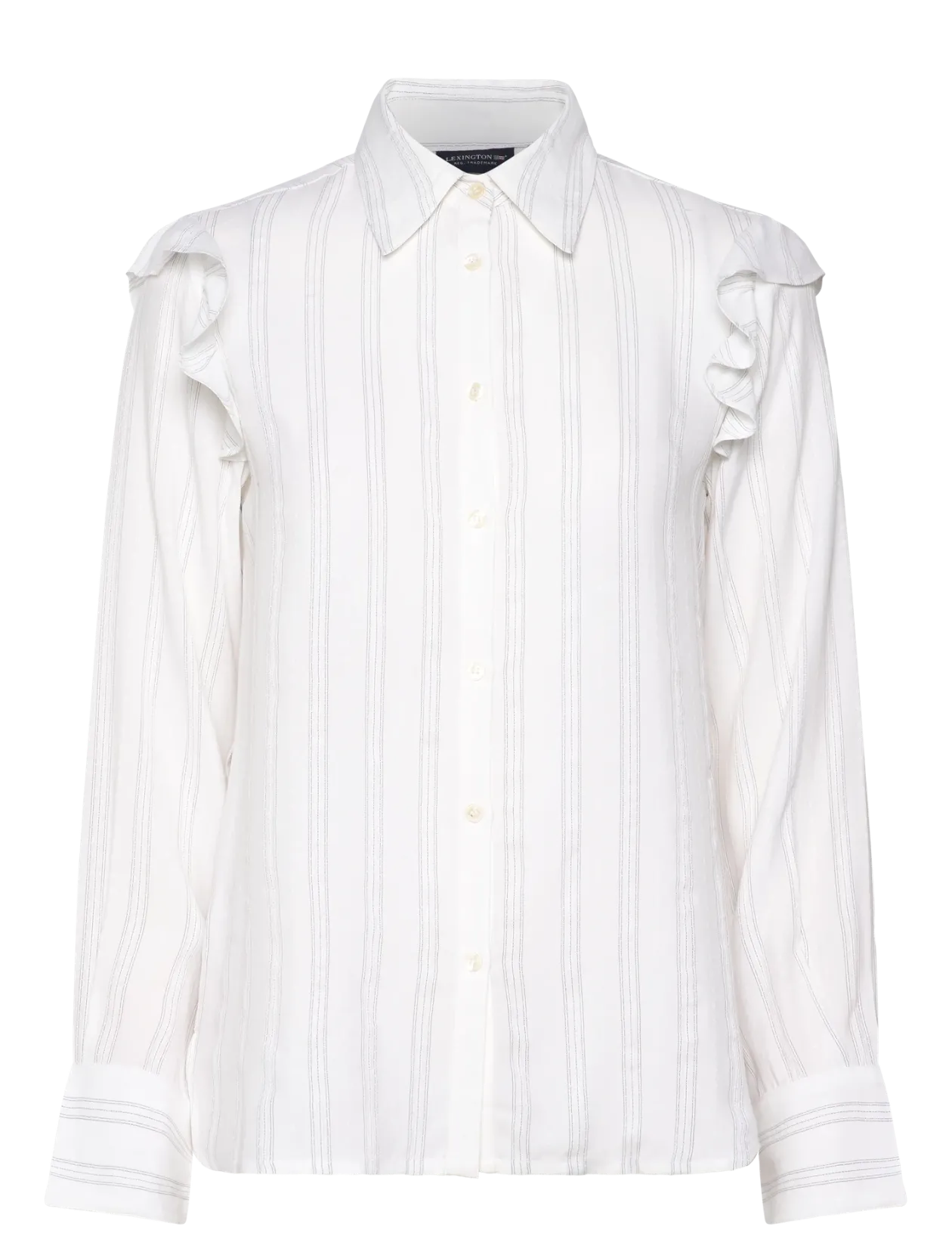 Jacquard Weave Ruffle Blouse - Langærmede bluser
