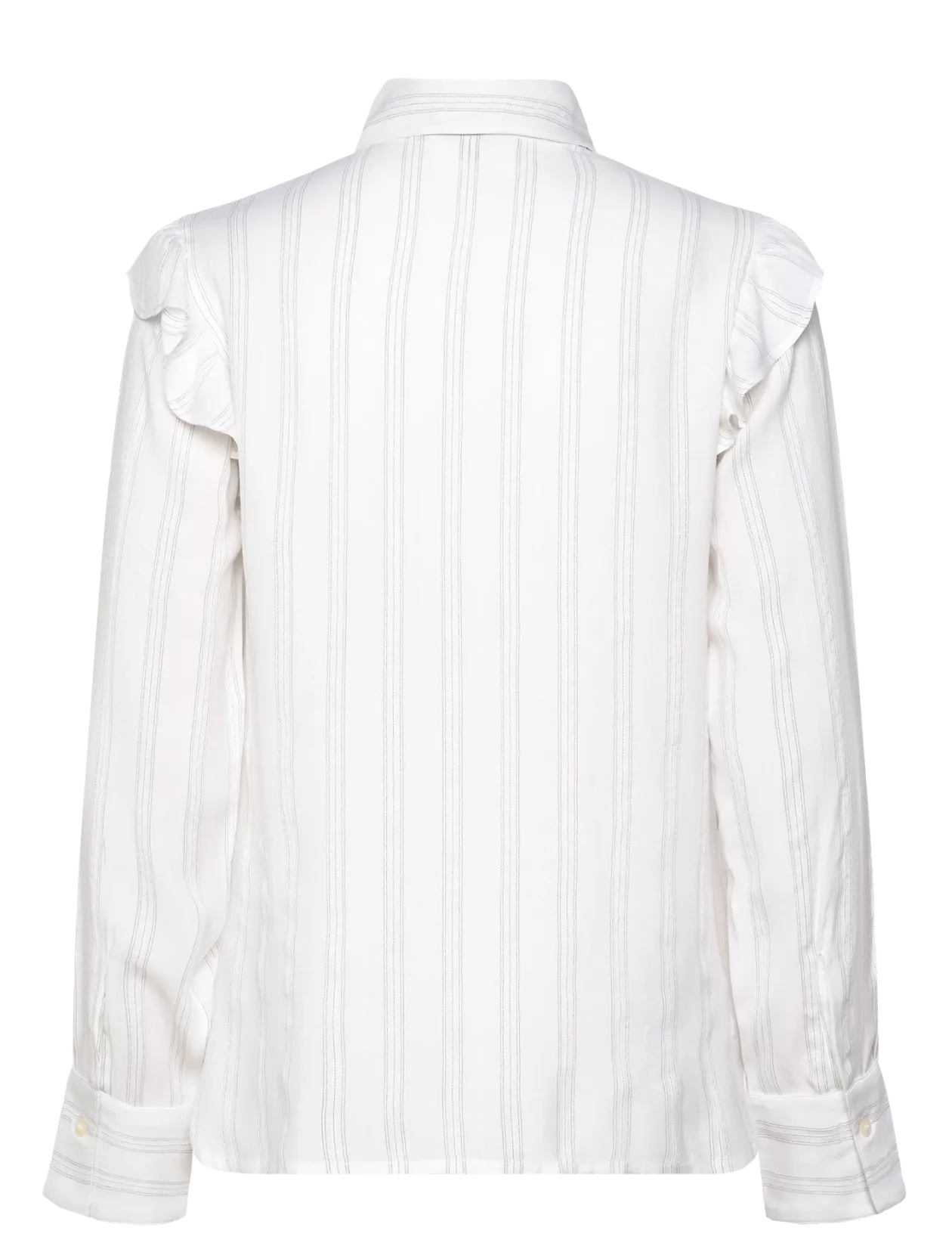 Jacquard Weave Ruffle Blouse - Langærmede bluser