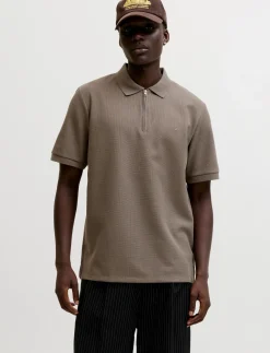 JJEAUSTIN ZIP POLO SS NOOS - Kortærmede