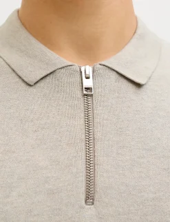 JJEEMIL KNIT ZIP POLO SS SN - Kortærmede poloer