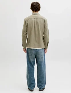 JPRBLURAYLE LINEN BLEND ZIP LS SHIRT SMU - Jakker og frakker