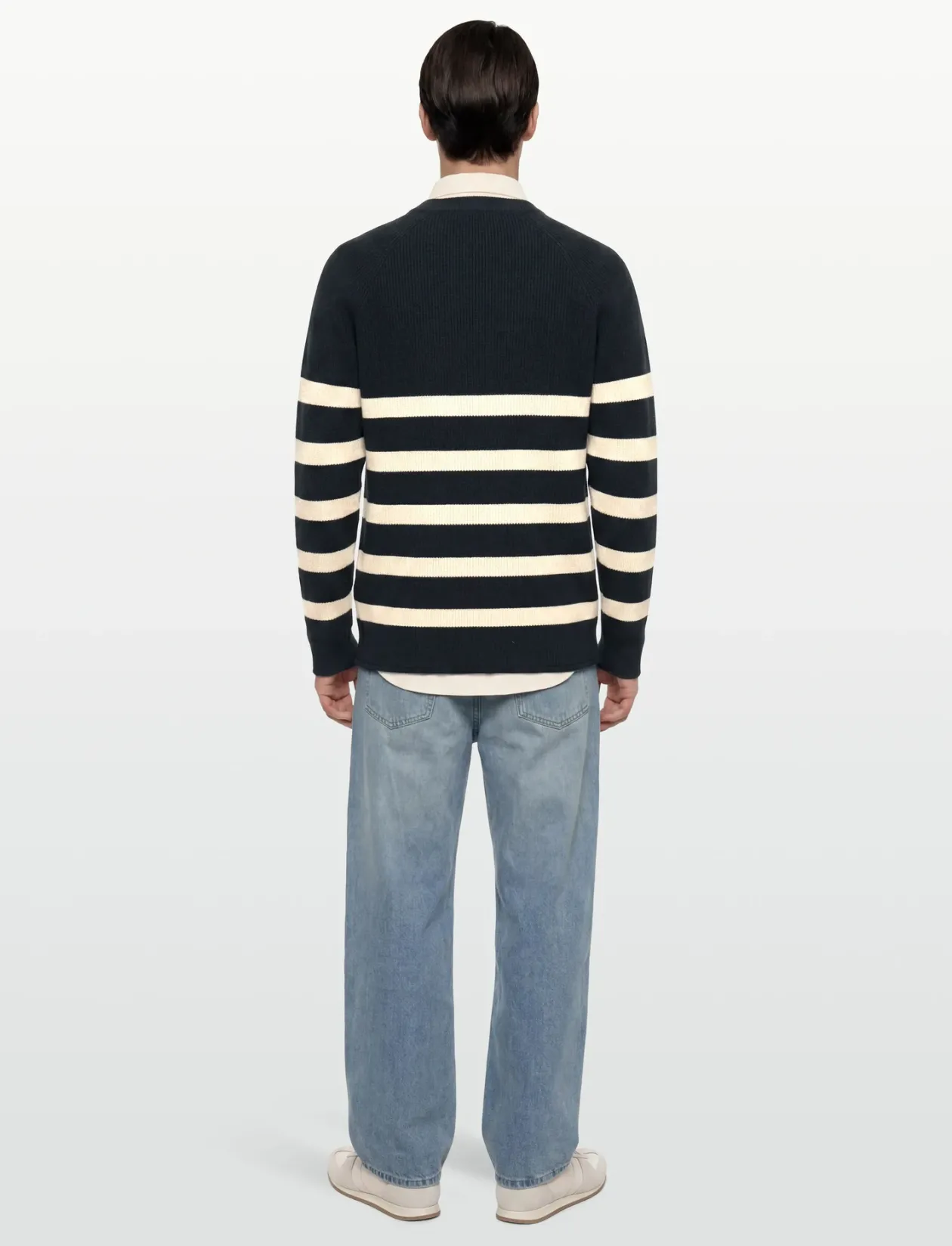KALVINSI RIB STRIPE - Rund hals