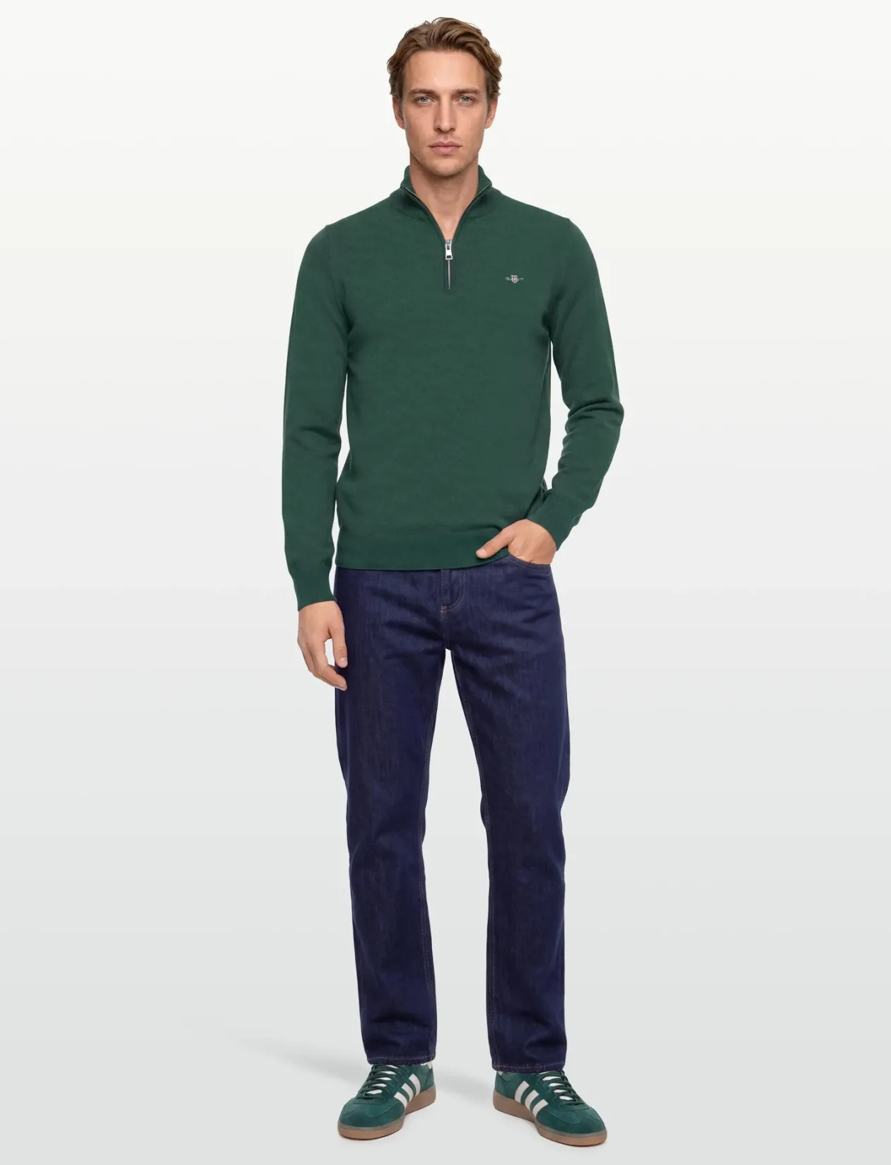 LAMBSWOOL BLEND HALF ZIP - Strik