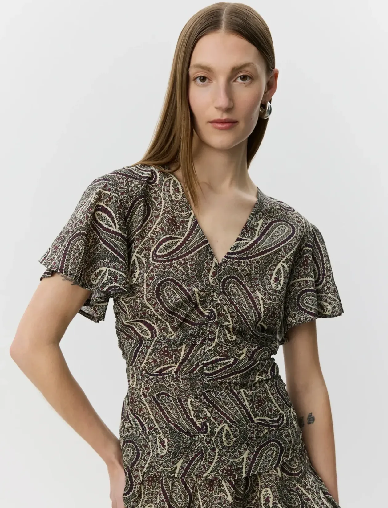 LEELASW PRINTED BLOUSE - Kortærmede bluser