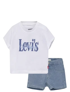 Levi's® Logo Tee and Denim Shorts 2-Piece Set - Sæt med kortærmet T-shirt