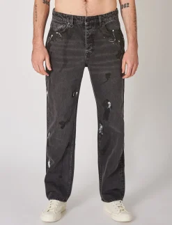 LIAM LOOSE SUBWAY BLACK ART - Relaxed jeans