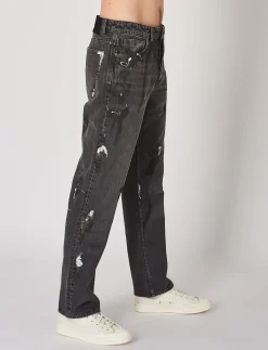LIAM LOOSE SUBWAY BLACK ART - Relaxed jeans