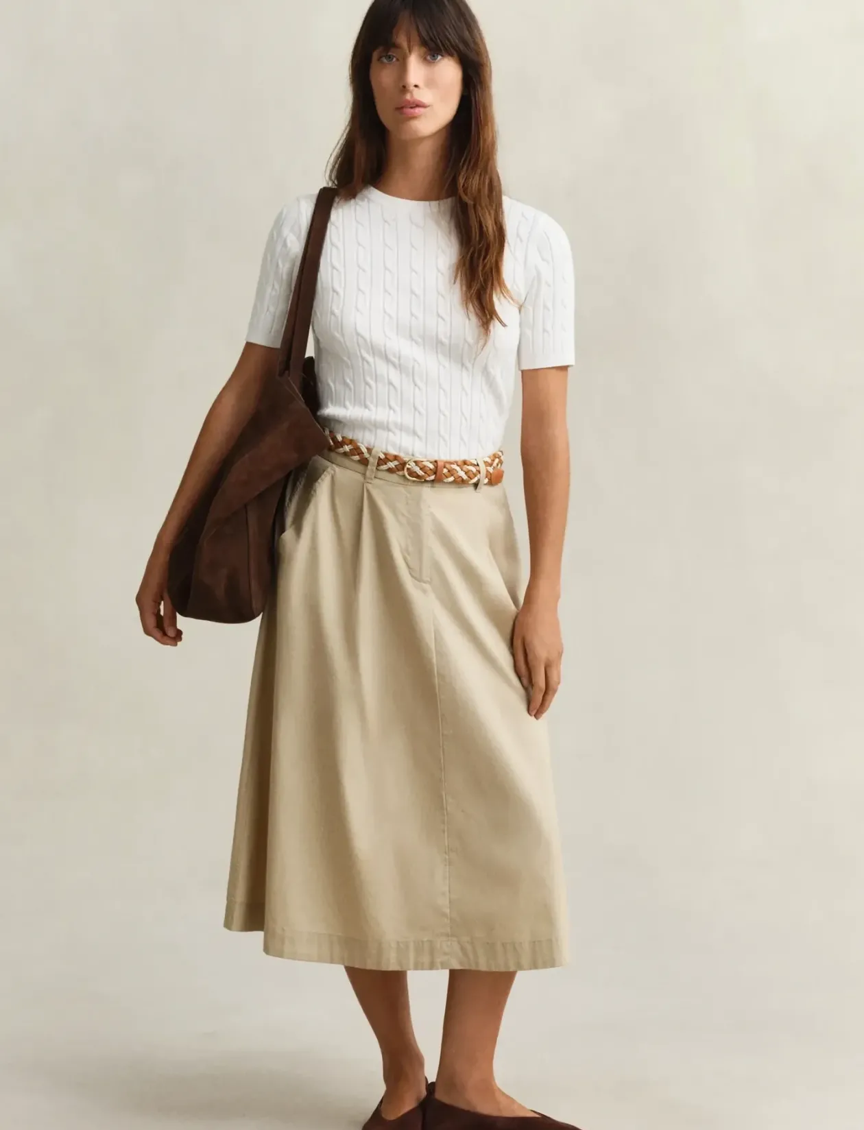 LIGHTWEIGHT PLEATED CHINO SKIRT - Culottes