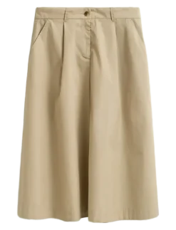 LIGHTWEIGHT PLEATED CHINO SKIRT - Culottes
