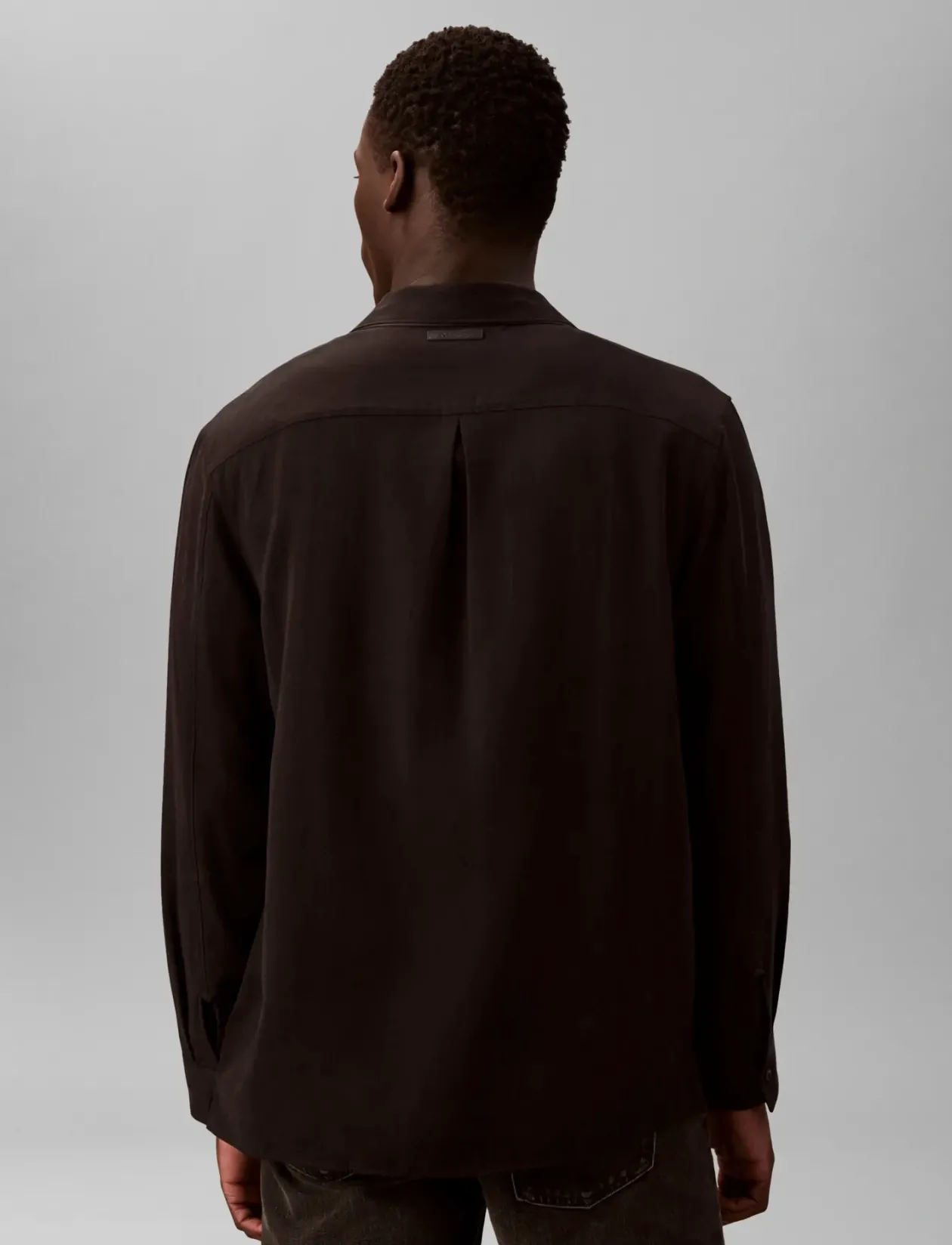 LS GLOSSY CAMP COLLAR EASY SHIRT - Casual
