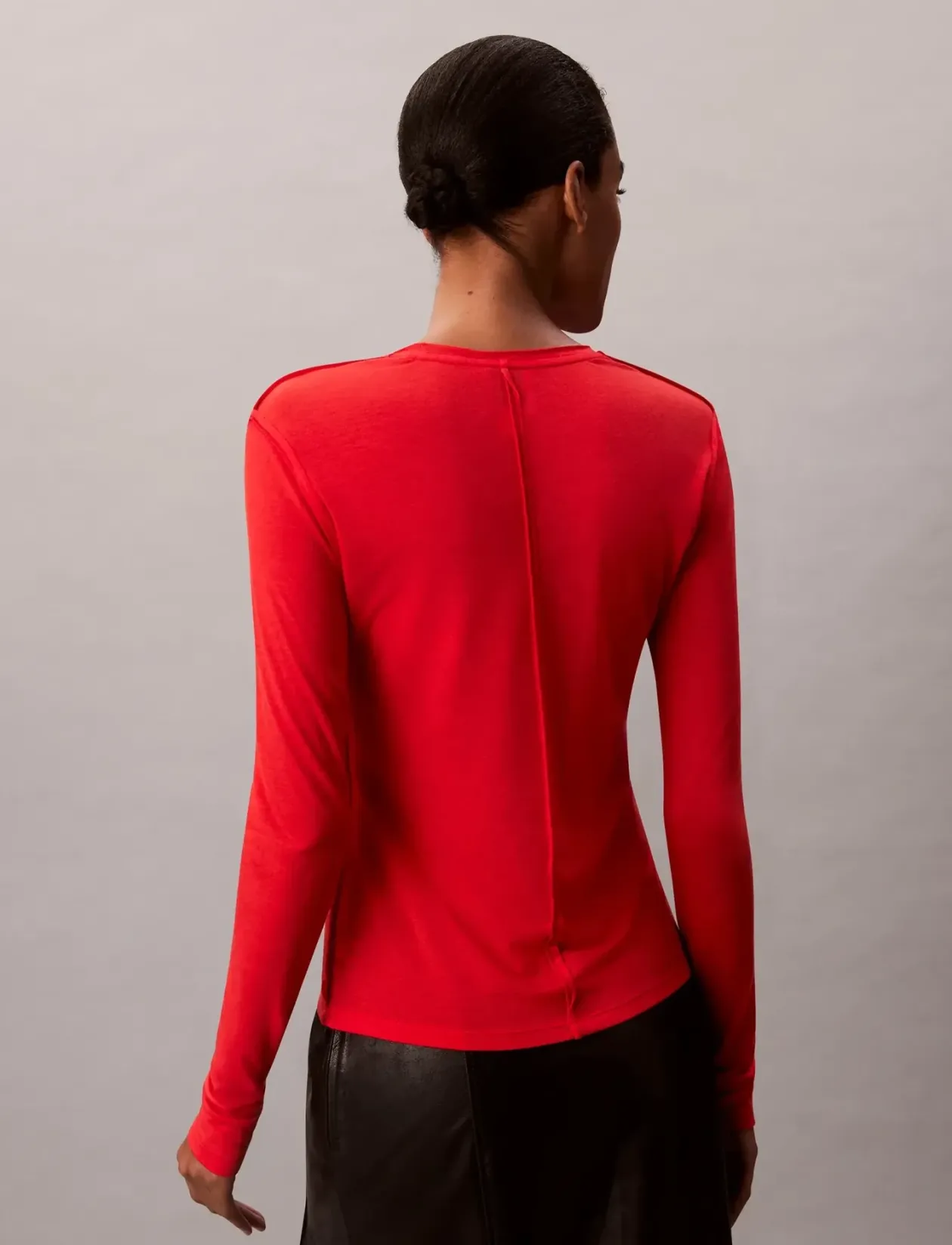 LS INSIDE OUT SHEER WOOL KNIT TO - Strik