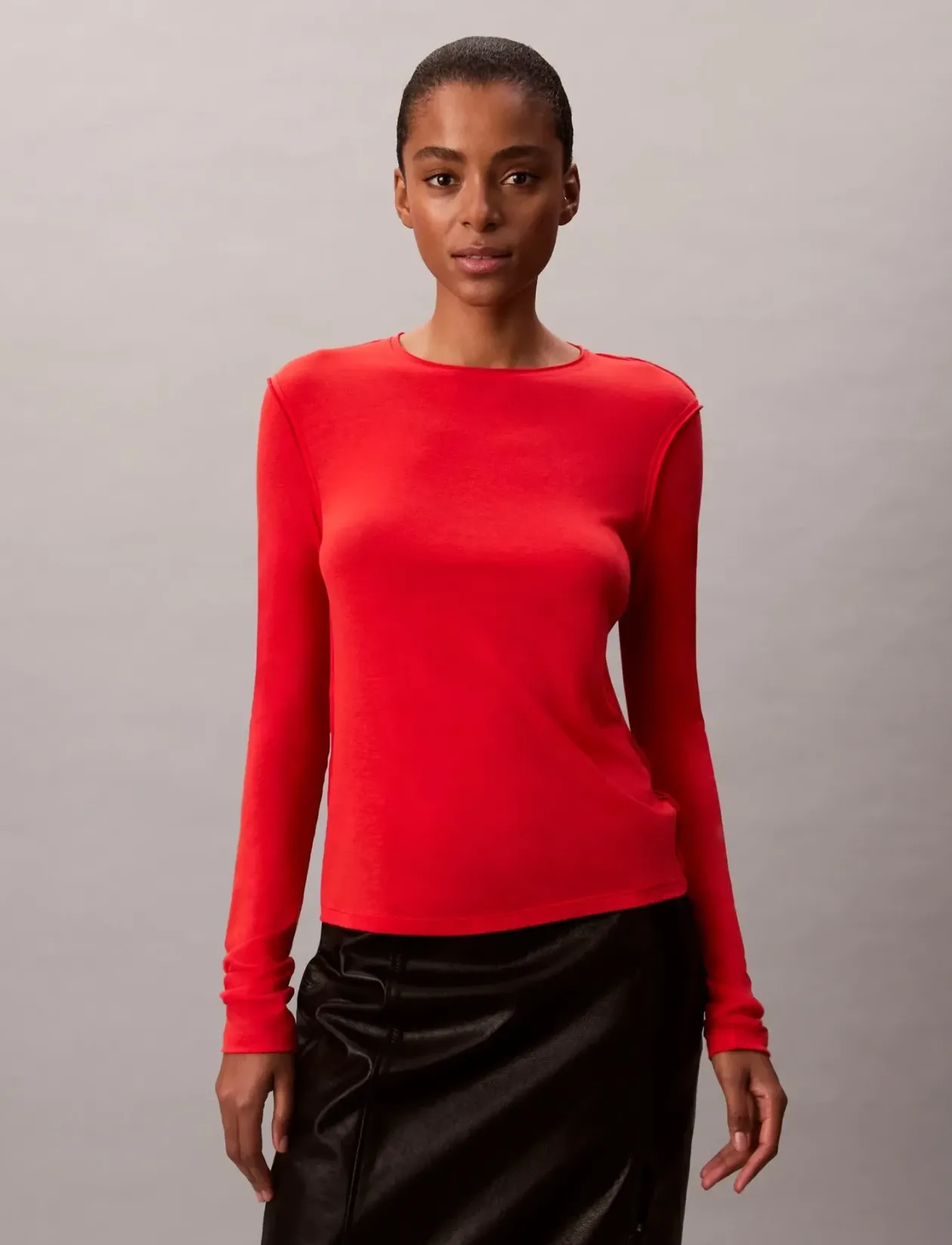 LS INSIDE OUT SHEER WOOL KNIT TO - Strik