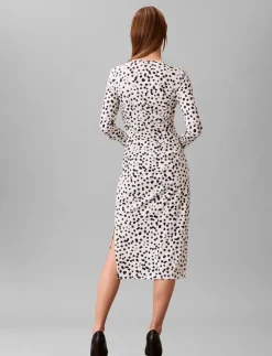 LS RUCHED ASSYM PRINTED MIDI DRE - Midi kjoler